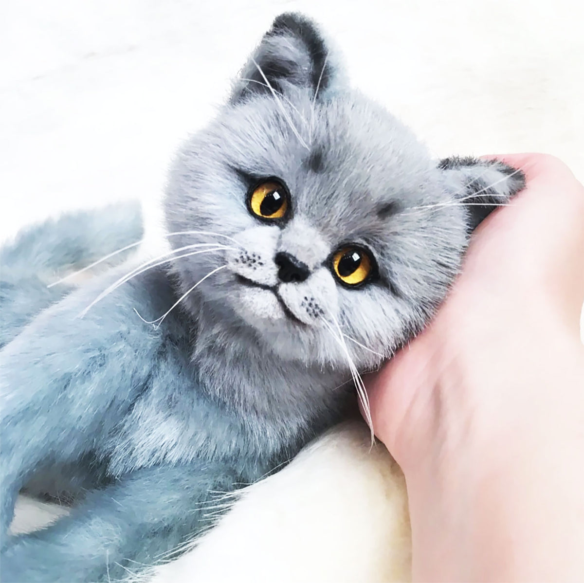 PLUSH Cat, Cat Stuffed Animal from Photos - Medium British Shorthair Cat