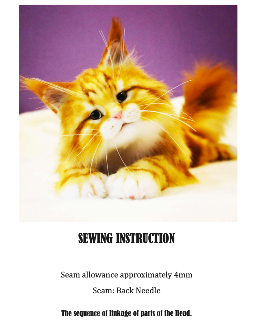 SEWING PATTERN Maine Coon Plush Toy Instantly Downloadable PDF